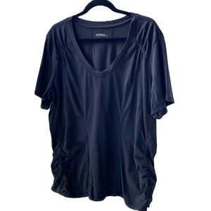 🖤 Zella Nordstrom Soft Lightweight Zel-Dri Ruched Short Sleeve Active Tee 3X